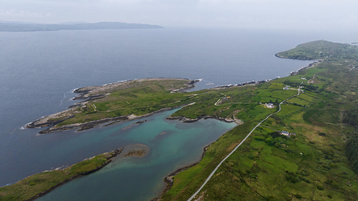 Aerial view of the Gaeltacht coastline