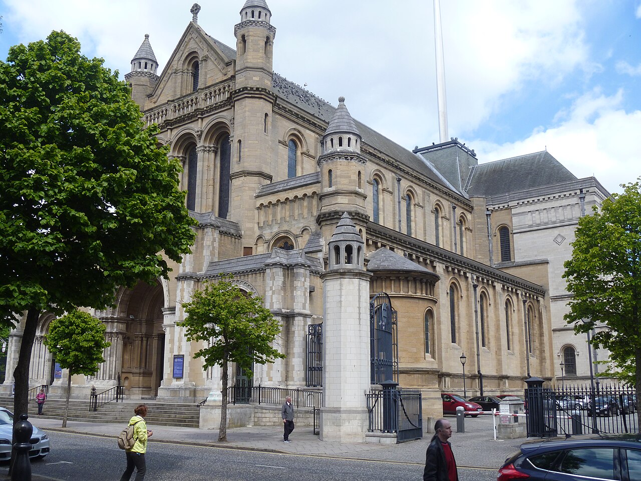 St Anne's Cathedral in Belfast's Cathedral Quarter, where Fleadh Cheoil na hÉireann street sessions and fringe events filled the streets for eight days in August 2026