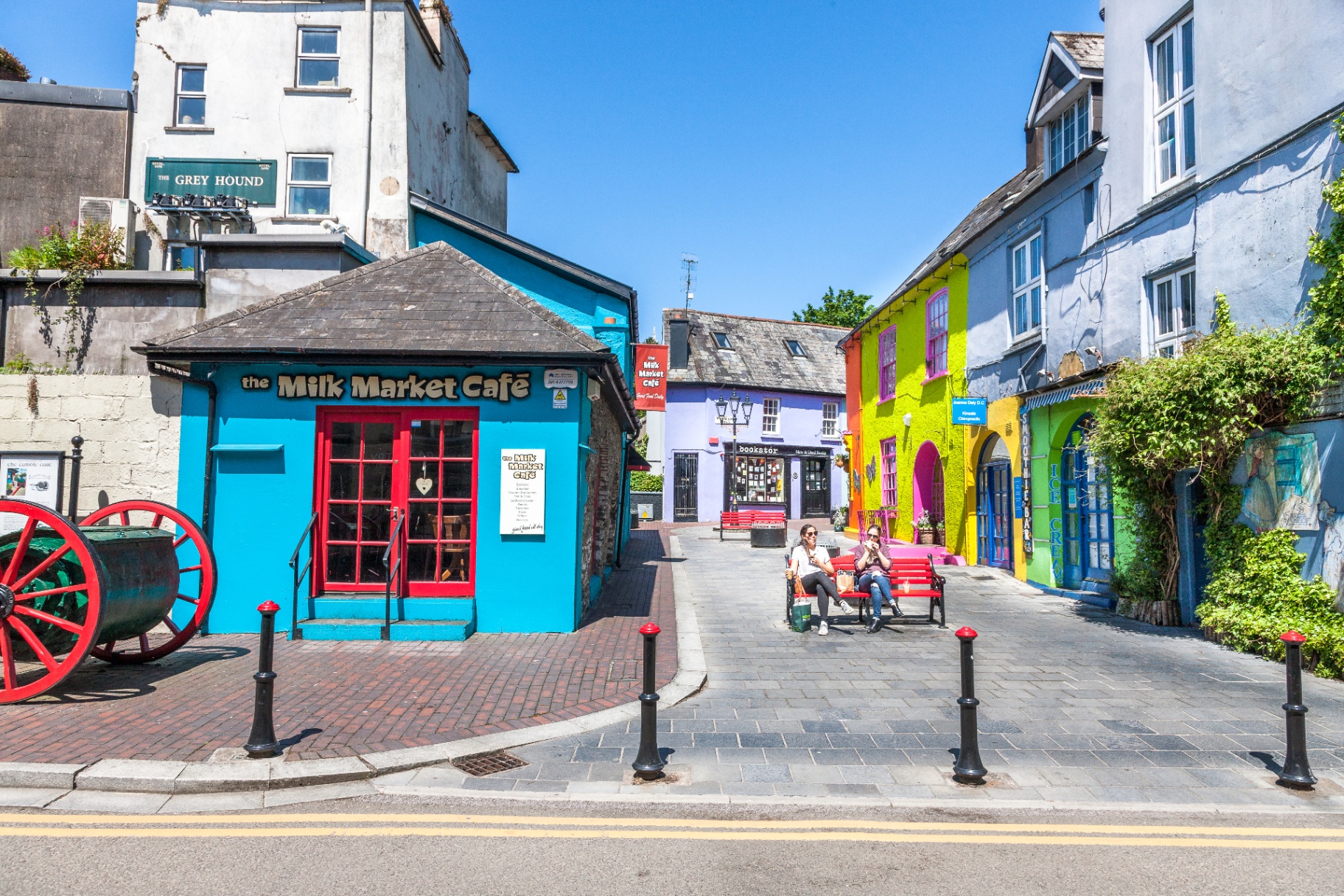 Colourful painted shopfronts on Market Street, Kinsale, Co. Cork